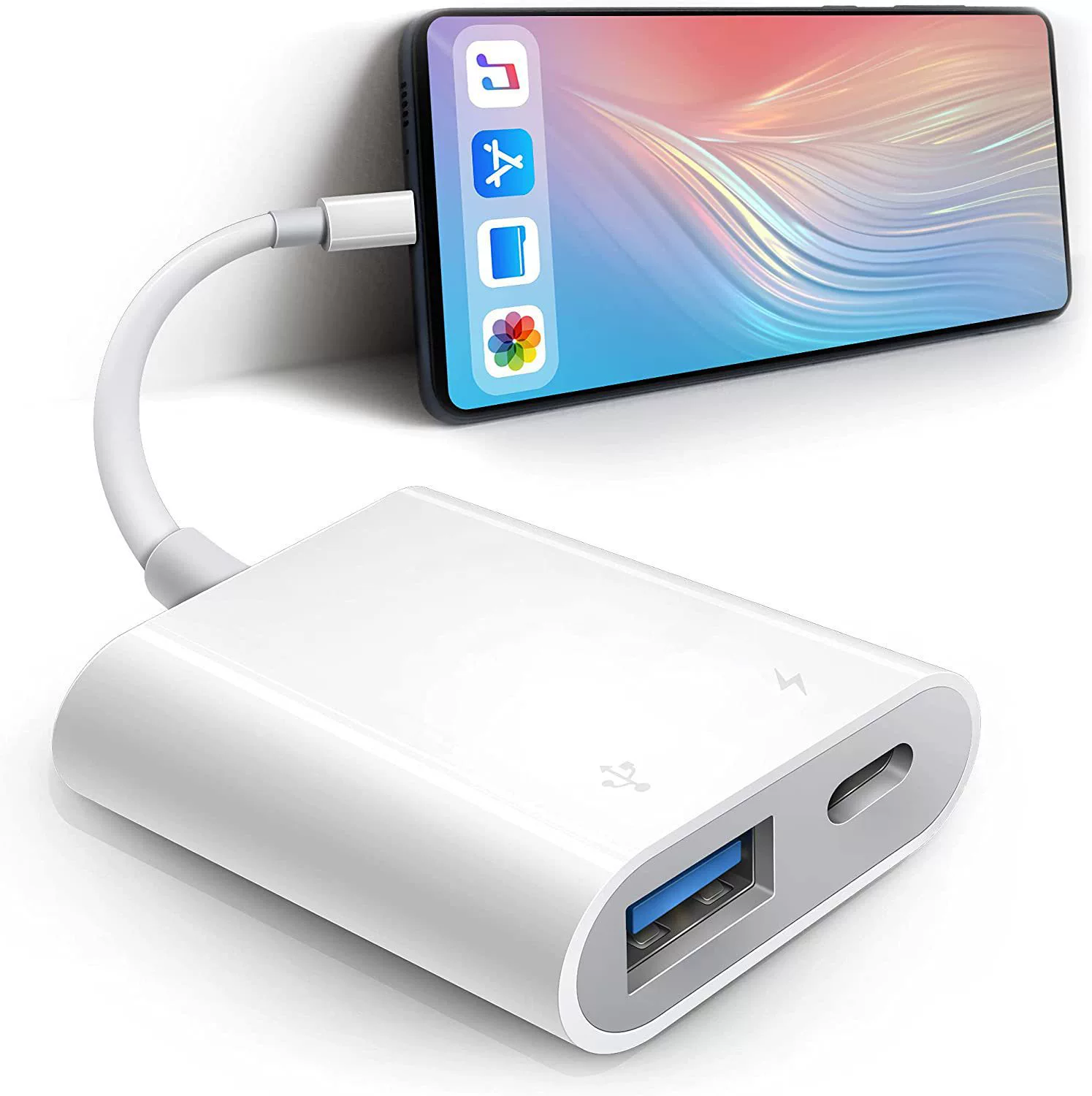 Apple, совместимый переходник-кабель, клавиатура, камера, 2 в 1, iPhone
