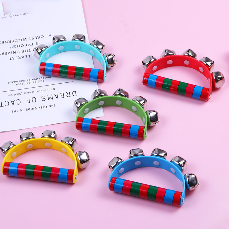 Juguete educativo de madera con campanas, sonajero infantil Montessori