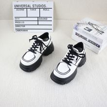 19真皮牛皮春秋季新款撤柜松糕底增高系带时尚百搭舒适女休闲板鞋