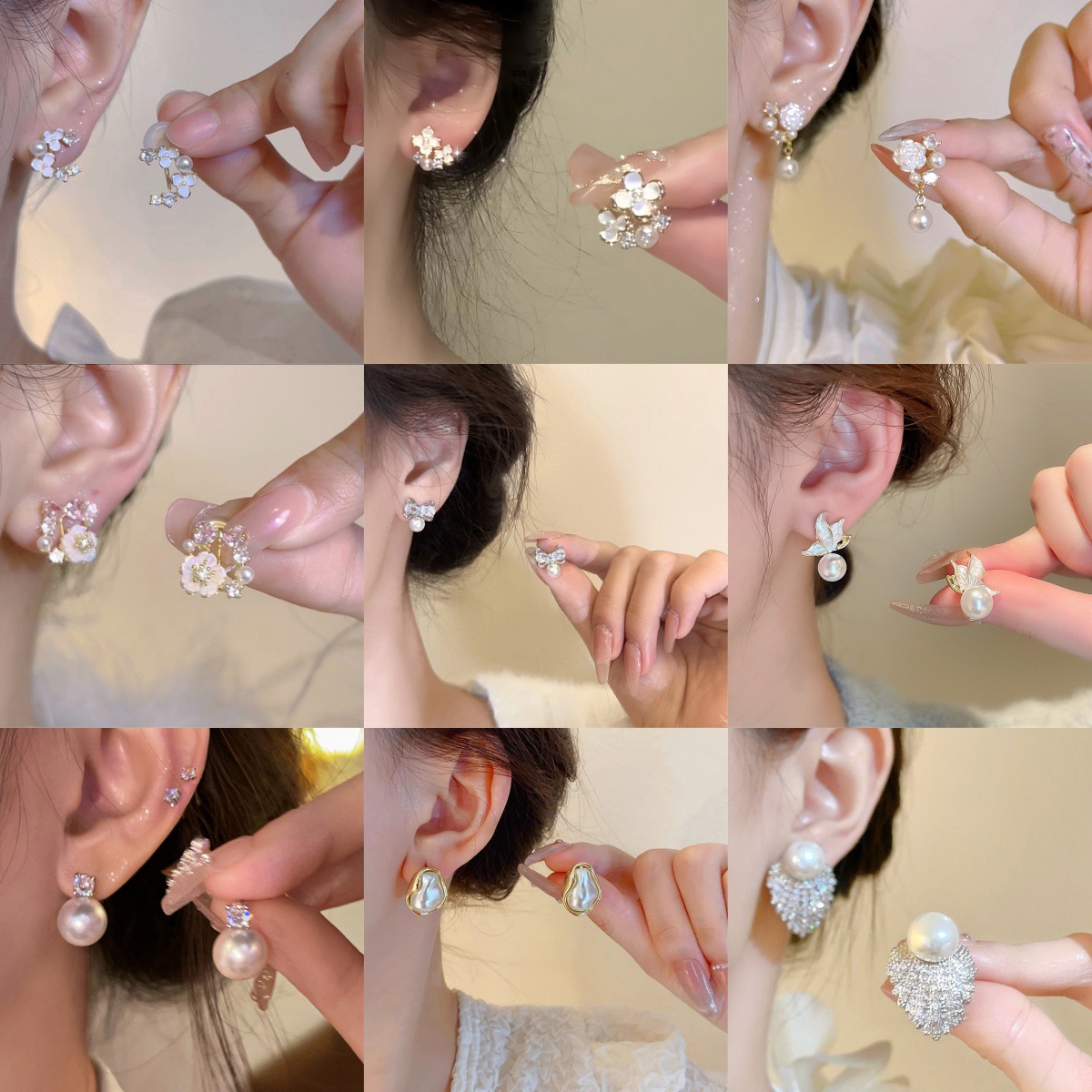 Elegant Pearl Flower Ear Clip Simple Retro Earrings Without Earrings Women's Ins Style Niche High-end All-match Earrings