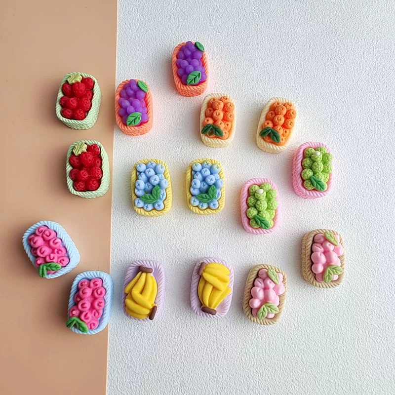 Realistic three dimensional fruit food play, cream phone case, hair accessory, hair rope, fridge magnet, handmade