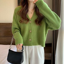 慵懒风针织开衫秋冬2026新款上衣毛衣女软糯女装现货定制跨境现货