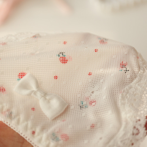 A271 lace up double rope milk silk women's underwear Japanese girl student briefs low waist strawberry mesh ice silk