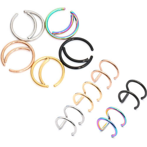 Amazon cross-border jewelry European and American stainless steel nose ring nose jewelry body piercing nose stud earring set manufacturer wholesale