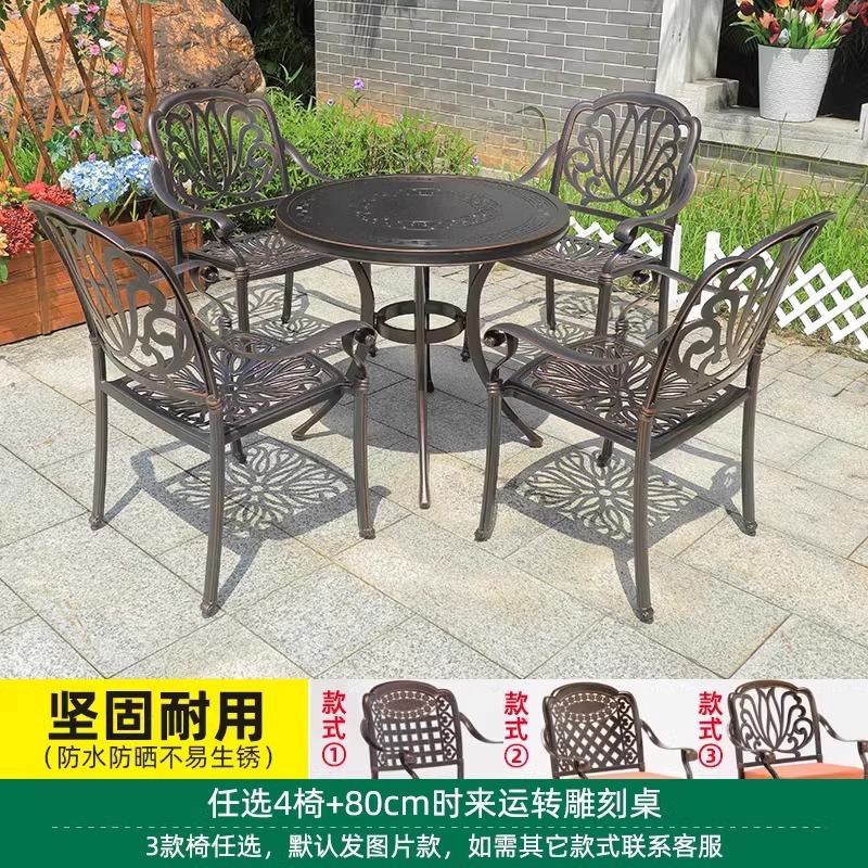 Elija 4 sillas para correr cuando 80cm, el escritorio de la mesa redonda no está ahuecado