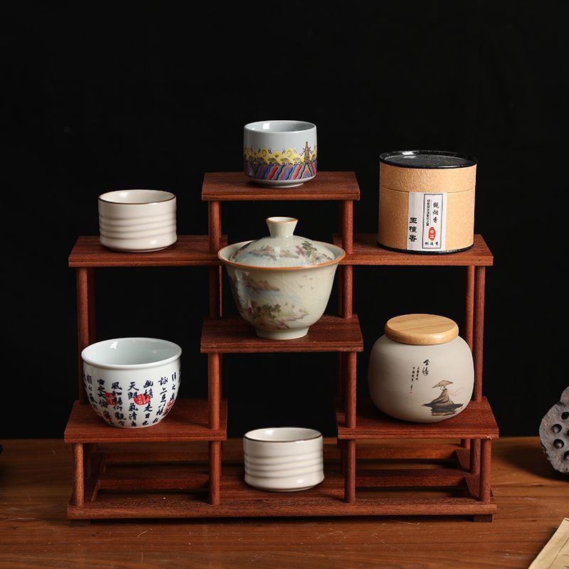 鸡翅木博古架红木多宝阁实木储物架摆件展示架家具小型仿古工艺品|undefined