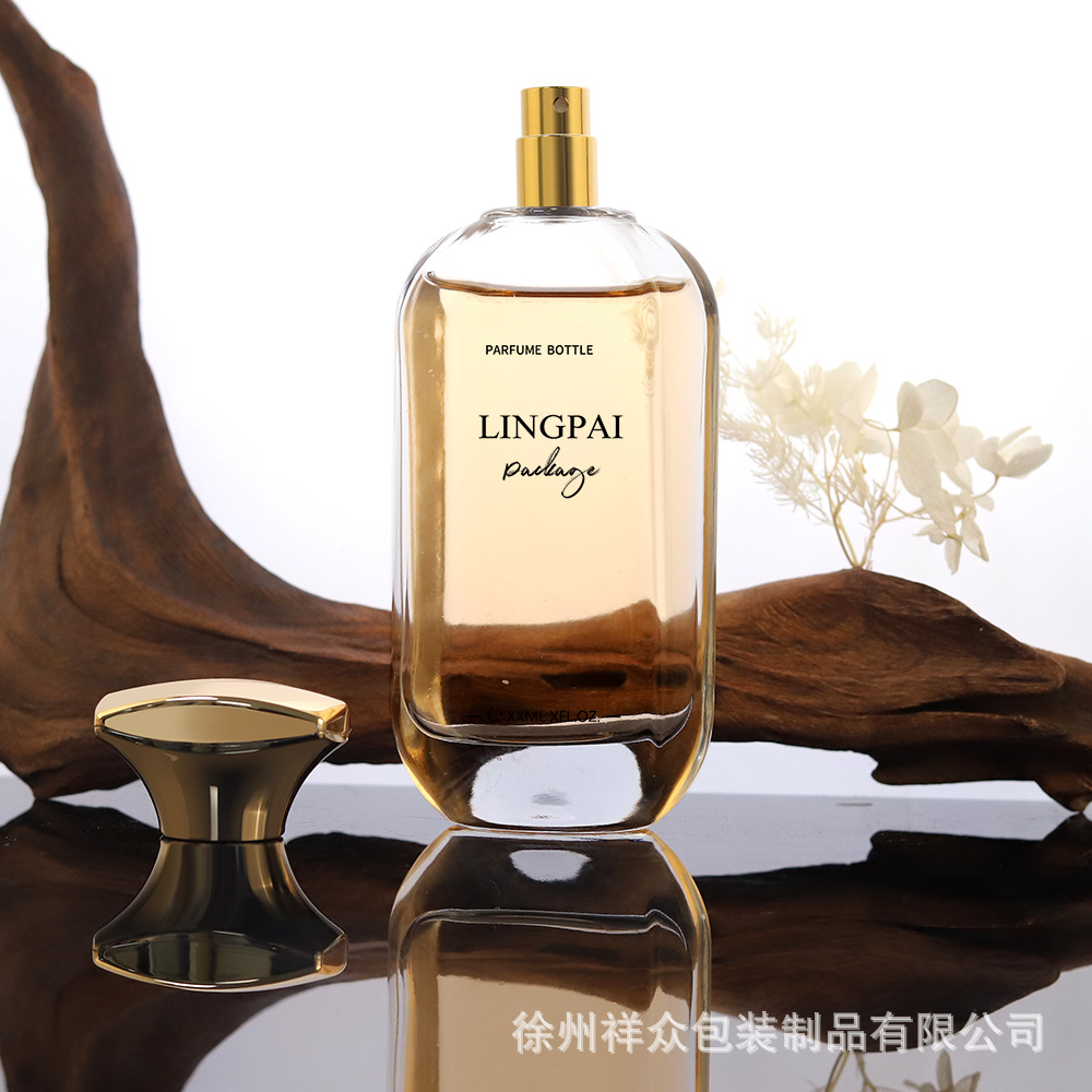 Venta al por mayor de perfumes de vidrio de bayoneta transparente y engrosada en botellas rectangulares de fragancias botellas de cosméticos de alta gama 100 ml image 3