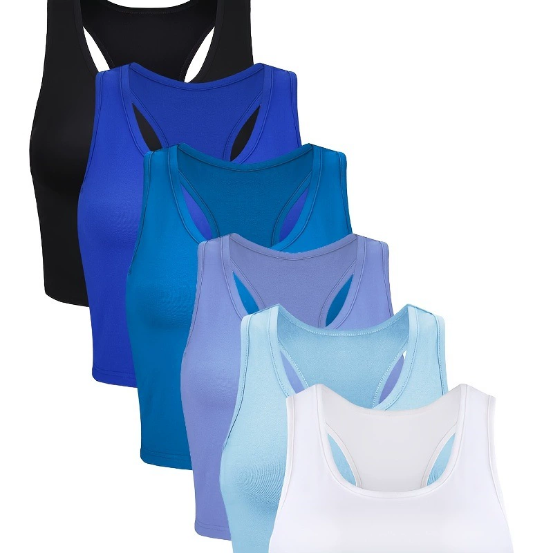 2025 новый европейский и американский базовый спортивный жилет без рукавов из 6 предметов, подходит для