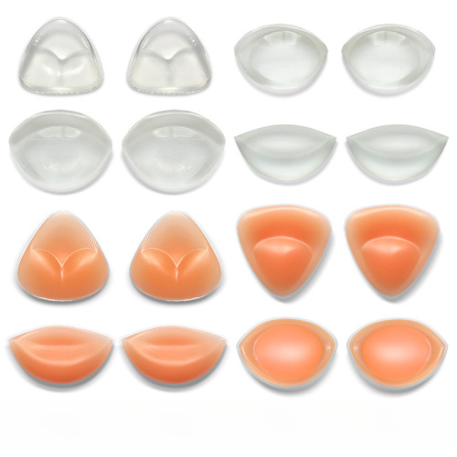 Manufacturer Direct Sales Cute Silicone Bra Pads Bikini Self-Adhesive Thick Insert Invisible Thick Abalone Silicone Bra Pads