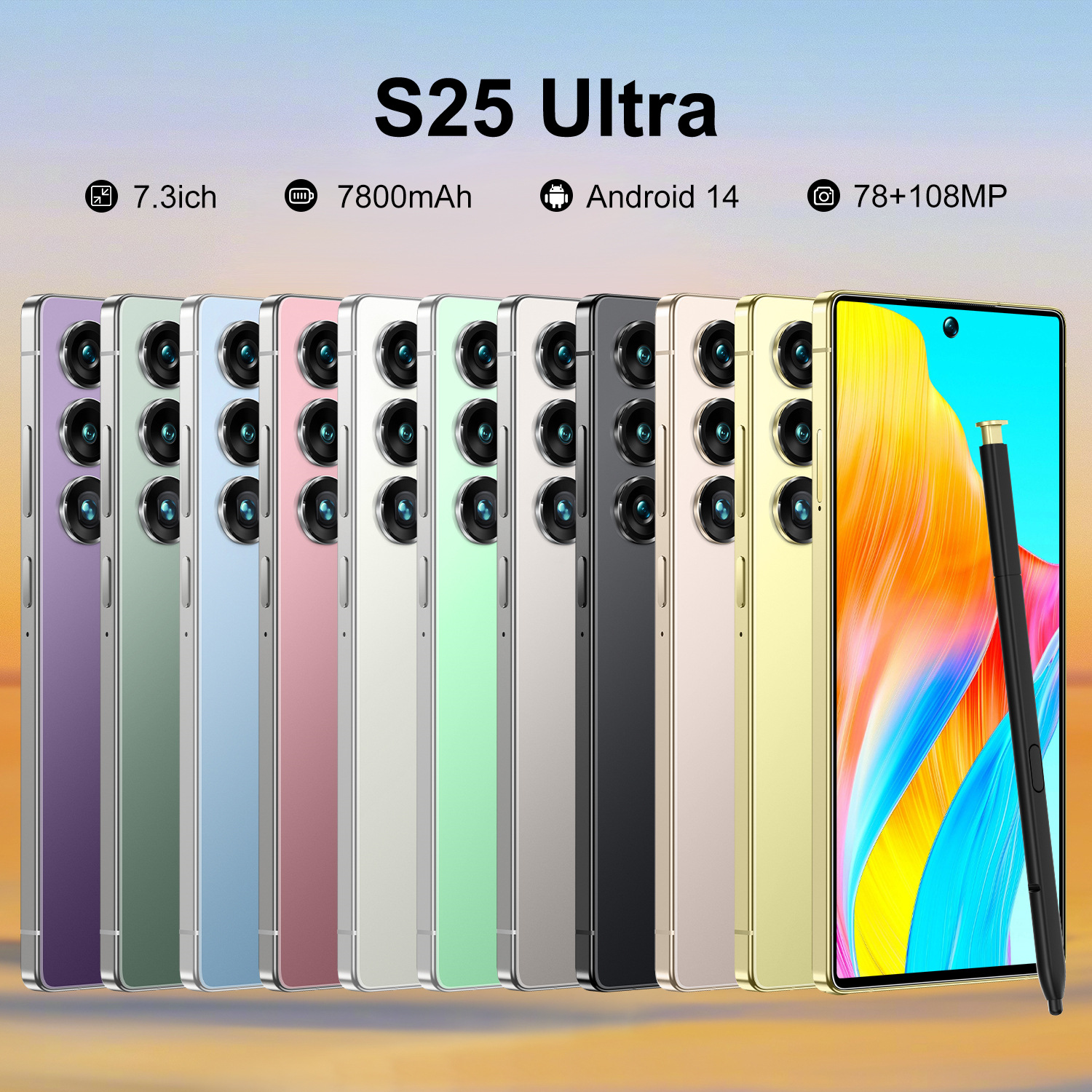 新型クロスボーダーs 25 Ultra真4g 7.3インチハイビジョン大画面3 64 androidスマートフォン工場価格卸売り