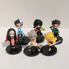 6 standing Demon Slayer dolls, Tanjiro creative gift dolls, Nezumi Gazen Gacha dolls