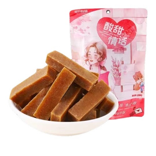 Three Squirrels Hawthorn Strip 208g Leisure Snack Specialty Dried Fruit and Preserves Appetizer and Refreshing Office Snack Wholesale