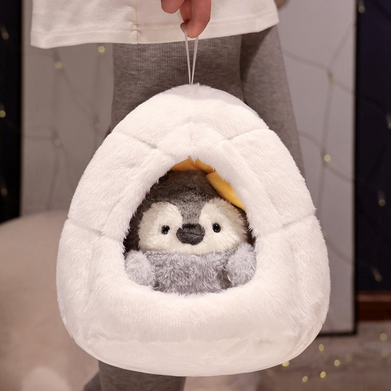Lindo nido de nieve pingüino ballena muñeca Cueva de nieve de dibujos animados de peluche de juguete acuario bebé muñeca regalo de los niños