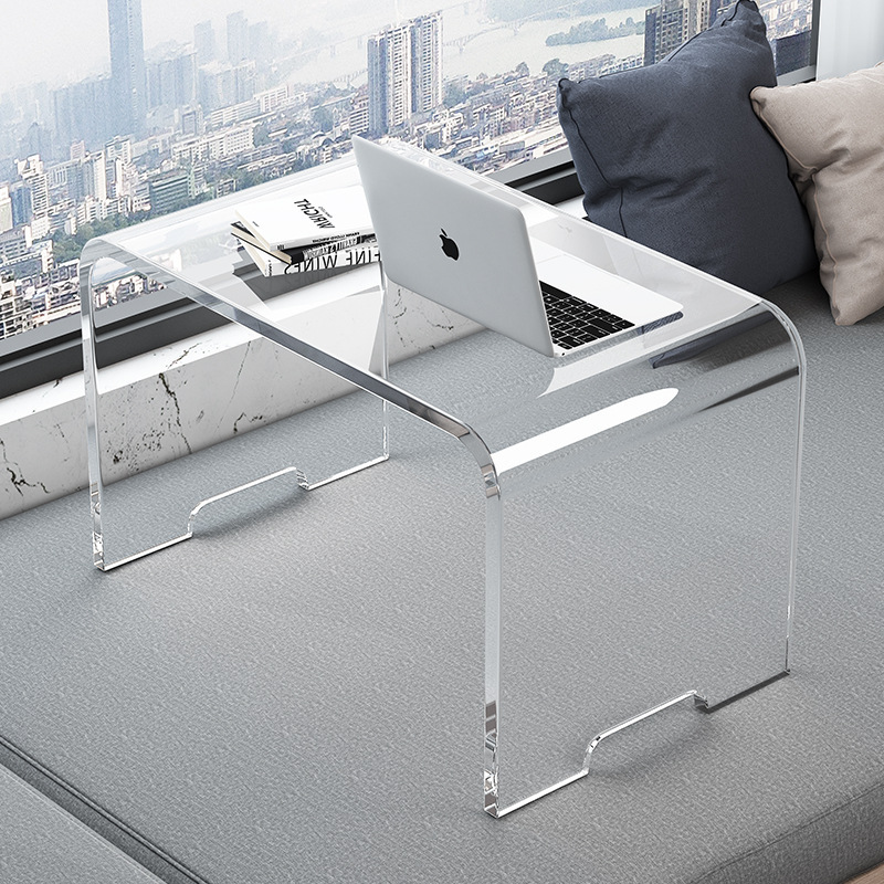 Mesa de centro acrílica nórdica moderna para ventana mirador, mesa auxiliar de tatami, mesa de centro japonesa simple de lujo ligero, minimalista y de lujo ligero.
