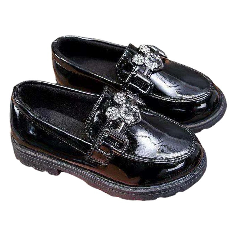 Новинка весны и осени 2024, детская обувь принцессы, черные британские маленькие кожаные туфли, танцевальная обувь на мягкой подошве, студенческая обувь для выступлений, трибутомия