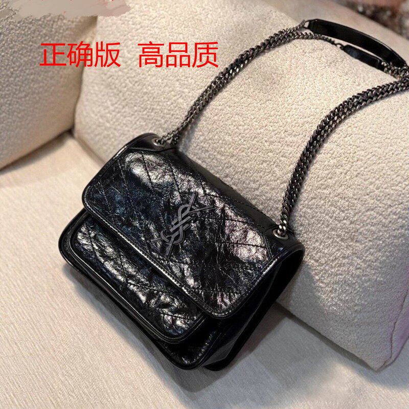 Yang Ys Messenger Wandering Bag 2022 New Genuine Leather Niki Chain Bag Oil Wax Leather Shoulder Crossbody Women's Bag