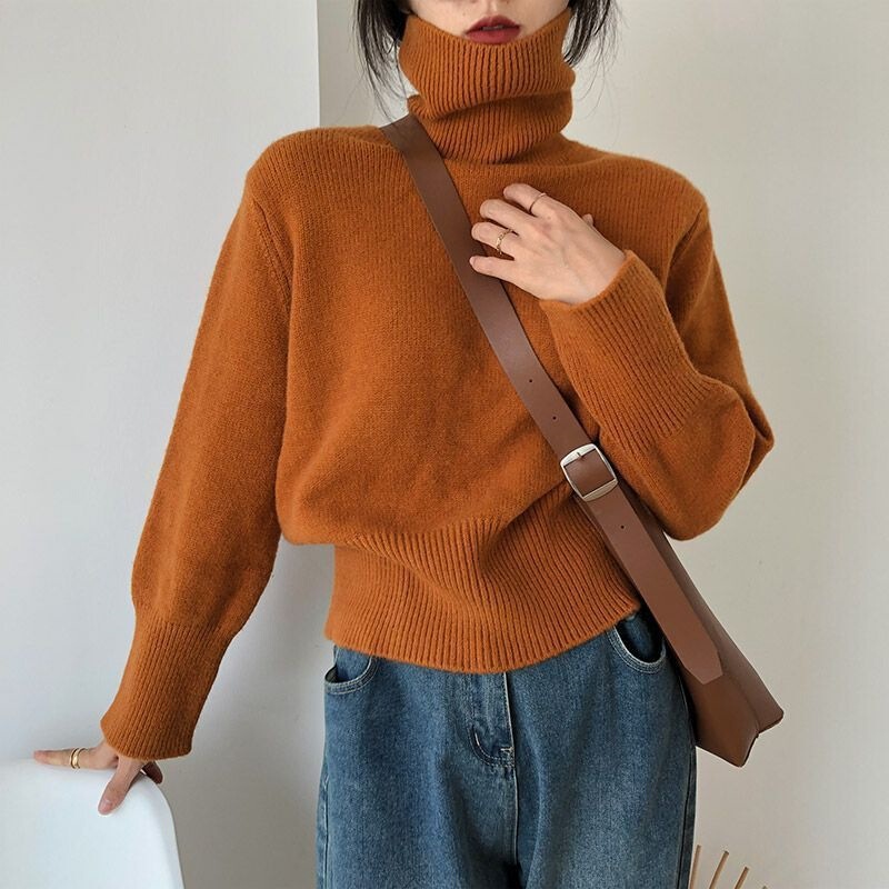 2025 Autumn and Winter Loose Lazy Turtleneck Pullover Knitwear for Women Retro Japanese Style Style Outer Knitwear Foreign Style Inner Top 2025 Autumn and Winter Loose Lazy Turtleneck Pullover Knitwear for Women Retro Japanese Style Style Outer Knitwear Foreign Style Inner Top