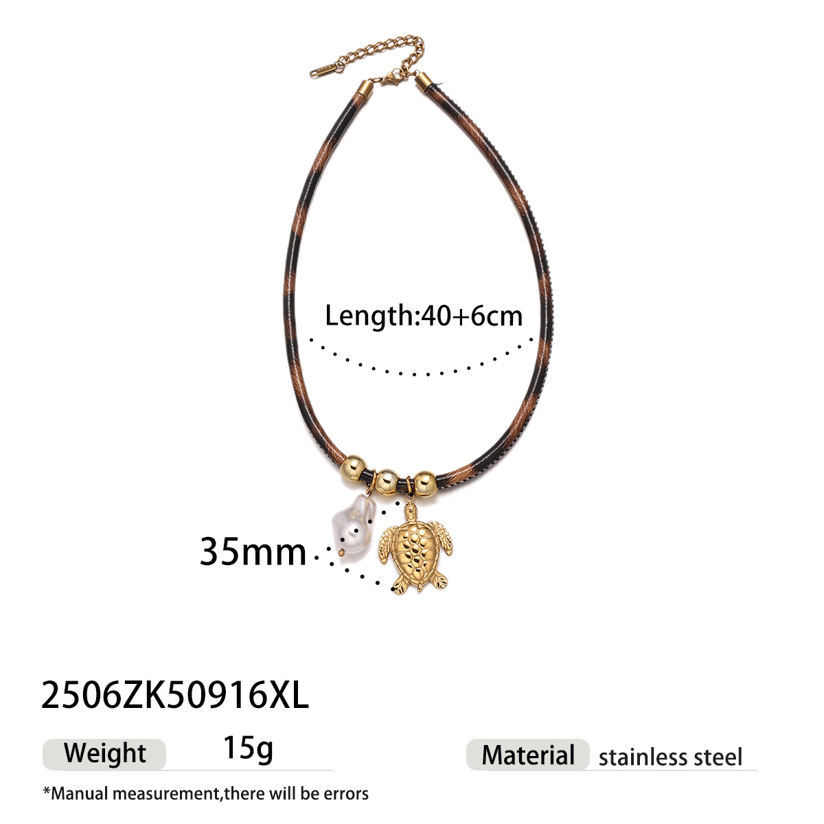 Tena collar de acero inoxidable europeo y americano, lujo ligero, animal de nicho, estampado de leopardo, collar de perlas reales, joyería transfronteriza de acero de titanio femenino