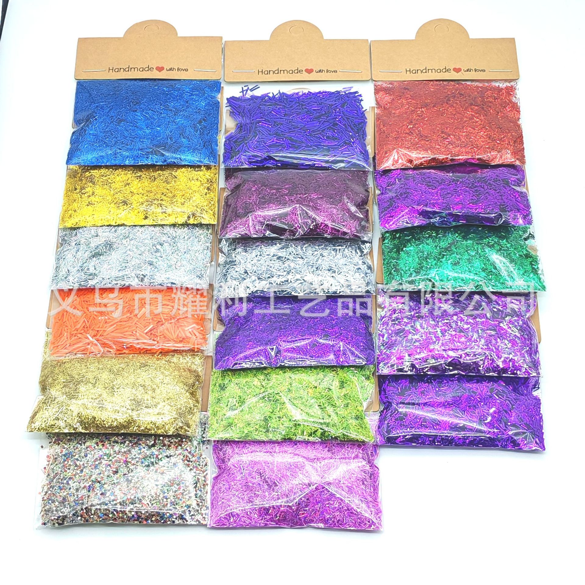 Polvo de cebolla láser de pierna larga pelo de forma especial sequinilla de manicura goteo DIY largo relleno decorativo pet reflectante transfronterizo image 6