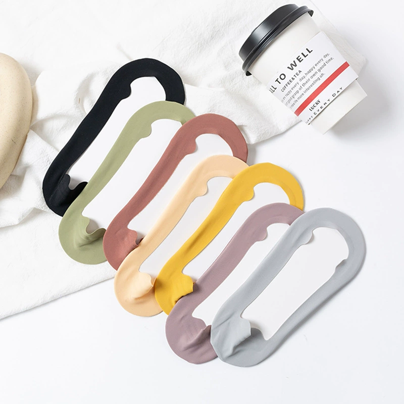 Двусторонние невидимые носки-лодочки в стиле ушей для женщин, летние тонкие носки из ледяного шелка, любой крой, нескользящие, невидимые, неглубокие носки на высоком каблуке.