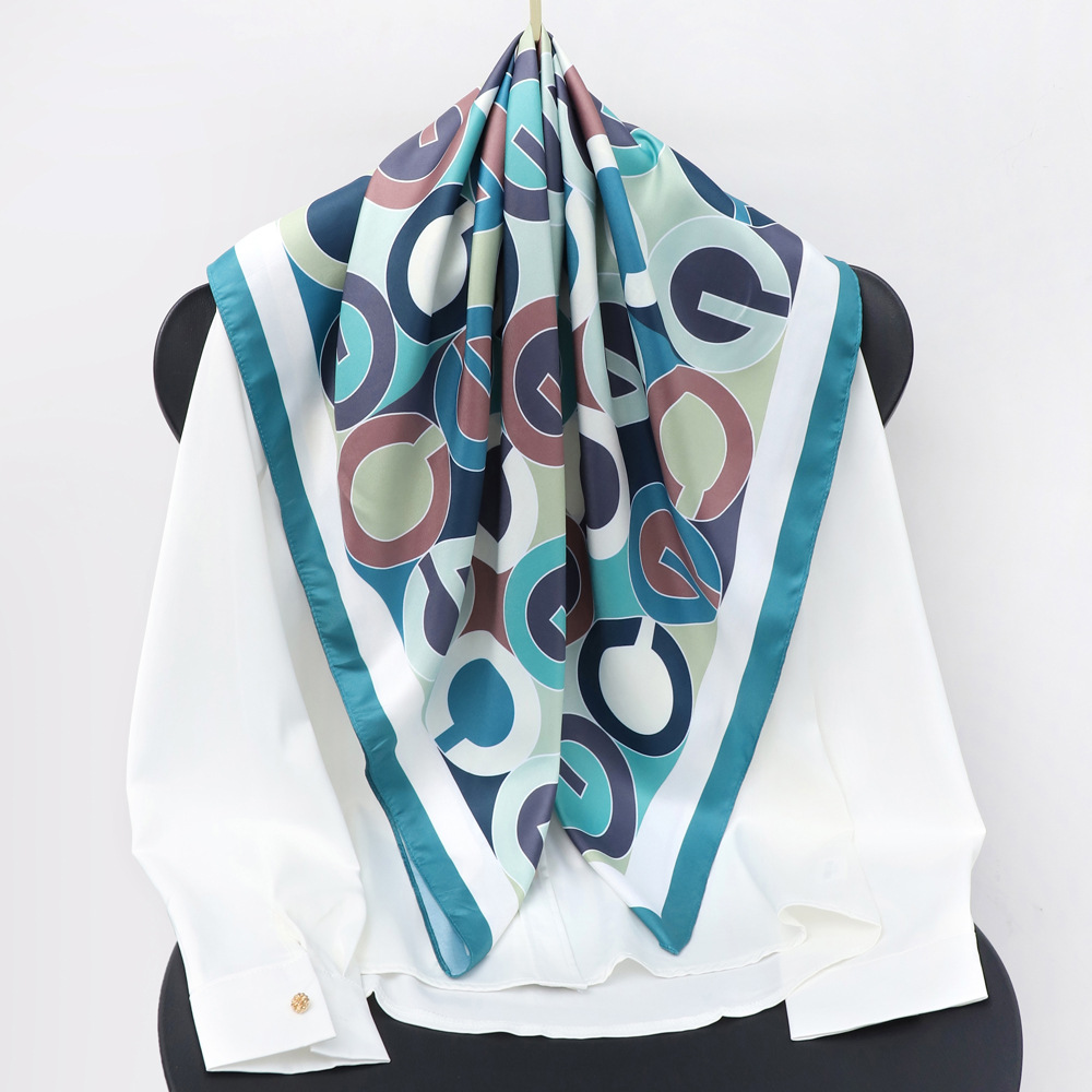 Women's Vintage Style Letter Polyester Silk Scarf display picture 3