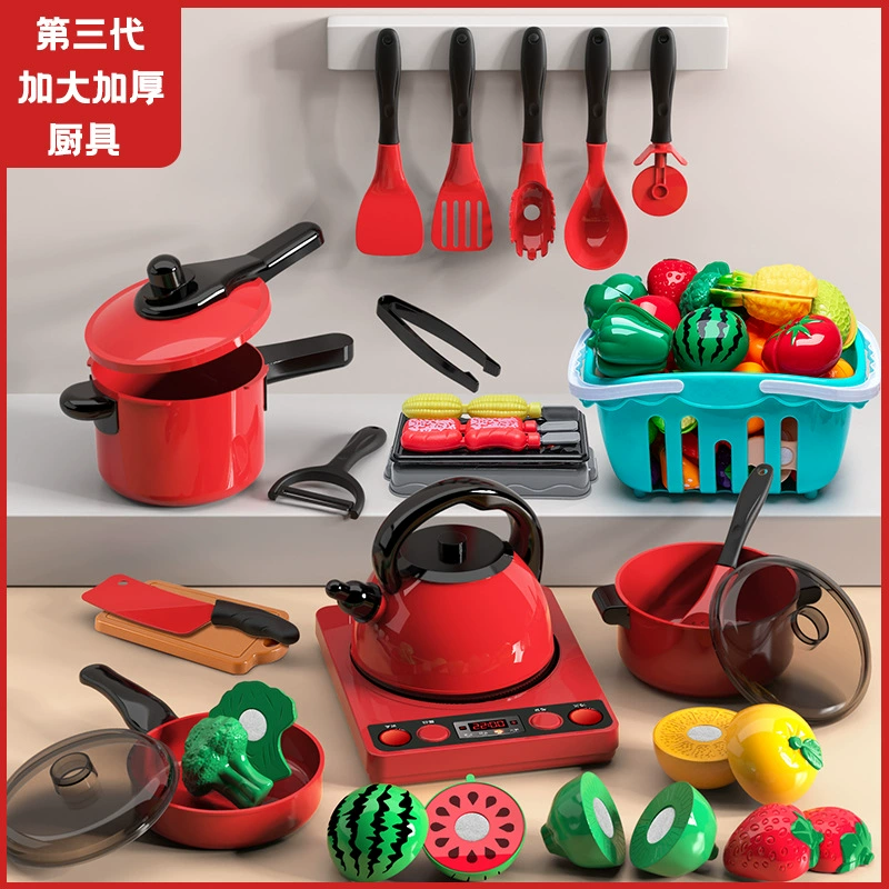 Дети играют в дом моделирование кухни игрушки для резки девочек готовка мальчиков и девочек детский набор для резки фруктов