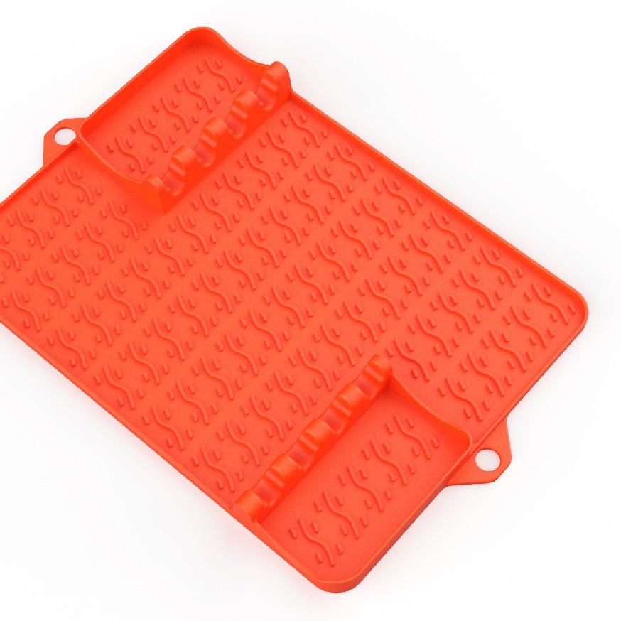 더블 이어 워터 패턴 바베큐 도구 매트 오렌지