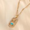 Metal retro coins, pendant, necklace, suitable for import, European style, simple and elegant design, light luxury style