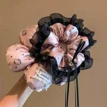 芭蕾少女黑天鹅蕾丝粉色波点大肠发圈甜美公主风头花发饰