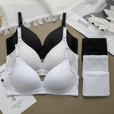 Хлопковый бюстгальтер-топ для школьников, бюстгальтер без косточек, нижнее белье, поддерживающий комплект, тонкий белый бюстгалтер