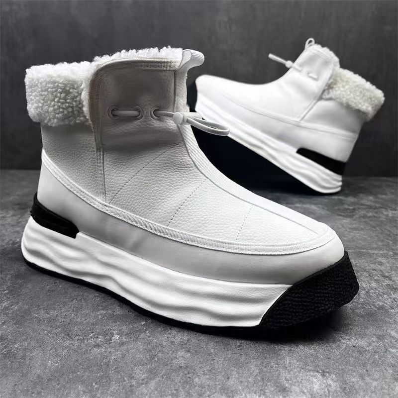 Neue, mit Fell integrierte Schneeschuhe 2024, trendige High-Top-Schuhe mit warmen und plüschigen, vielseitigen Martin-Stiefeln im britischen Stil_voghion.com