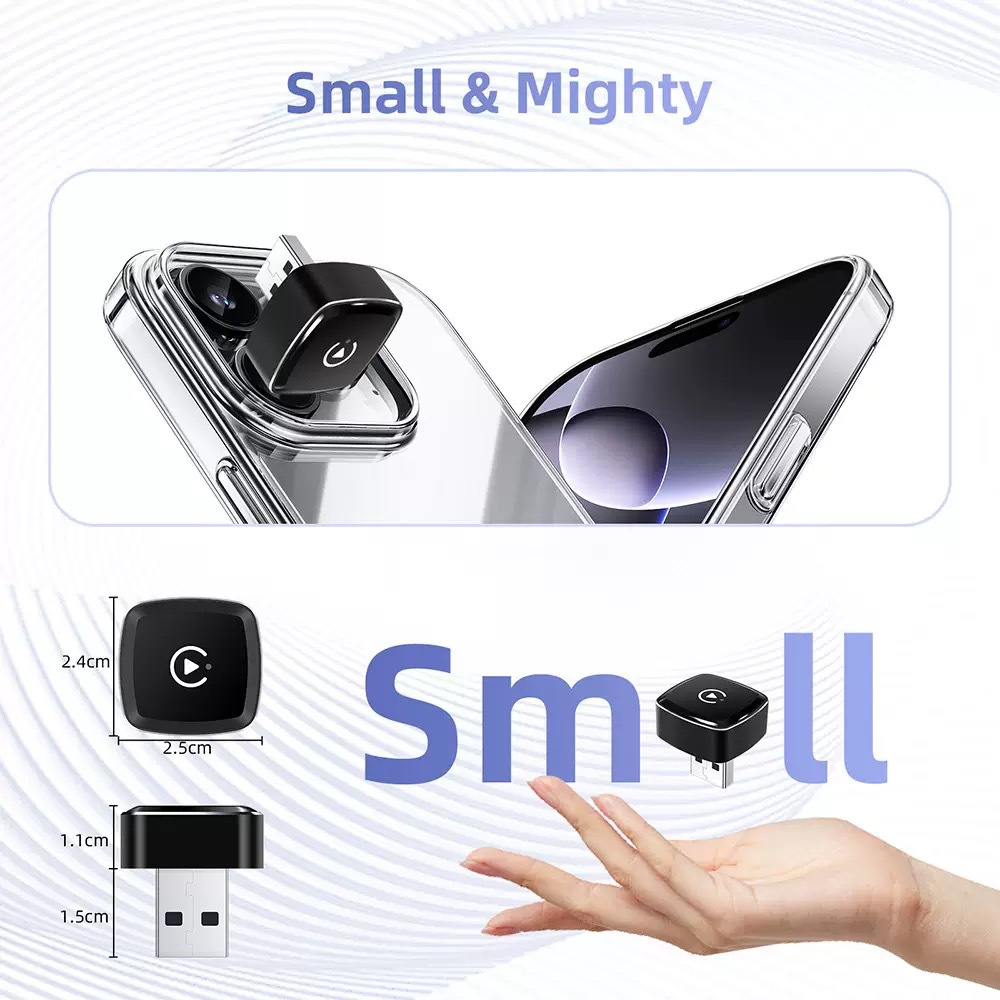 Wireless Carplay Box Short Plug-In Original Car Wired to Wireless Carplay Apple Android Auto