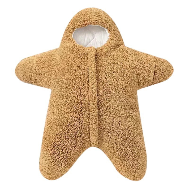 Baby Sleeping Bag Starfish Lamb Fleece Split-leg Sleeping Bag Cotton Thickened Warm Baby Sleeping Bag Kick-proof Spring, Autumn and Winter