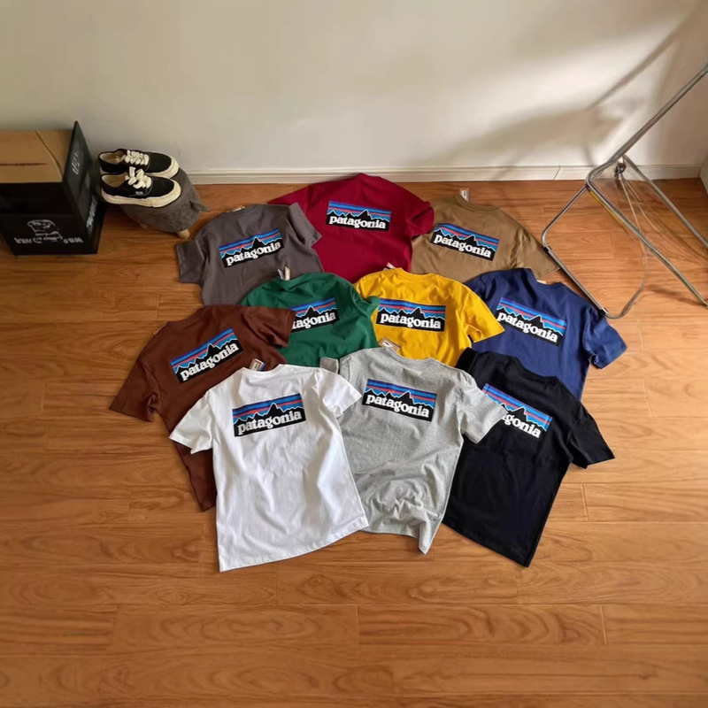 2026 New Foreign Trade Model Patagonia Short-Sleeve T-Shirt, Outdoor Pure Cotton P-6 Print Unisex Versatile T-Shirt