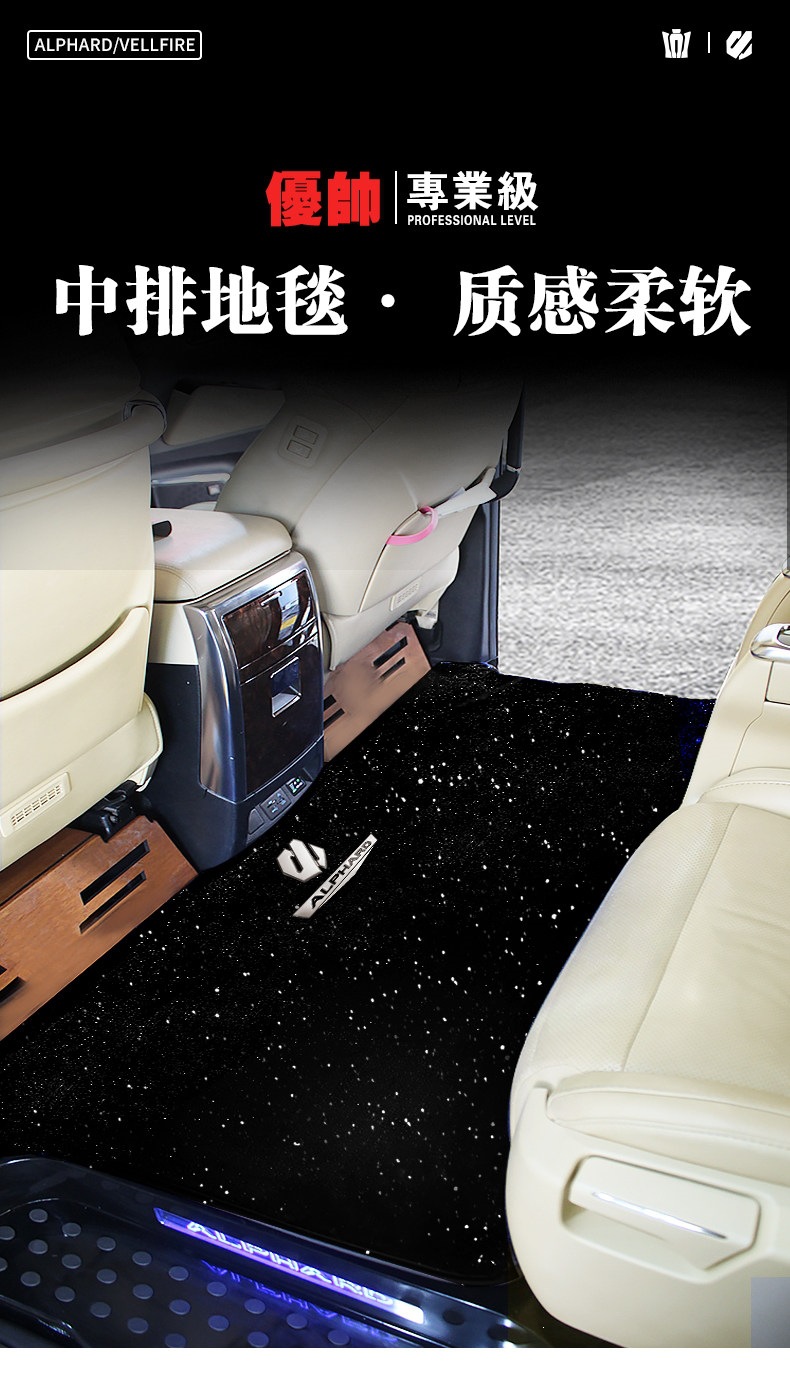 Suitable for 08-25 Alphard, special starry sky velvet carpet for Alphard, Wilfar, and LM300