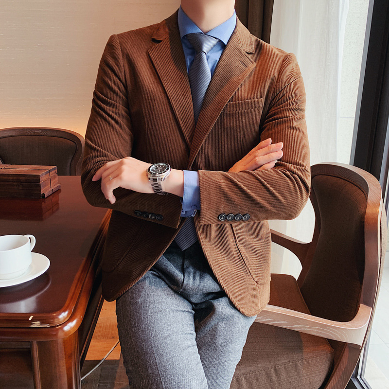 Primavera 2022 traje casual de los hombres traje de negocios de ocio urbano chaqueta duradera traje de pana chaqueta de los hombres