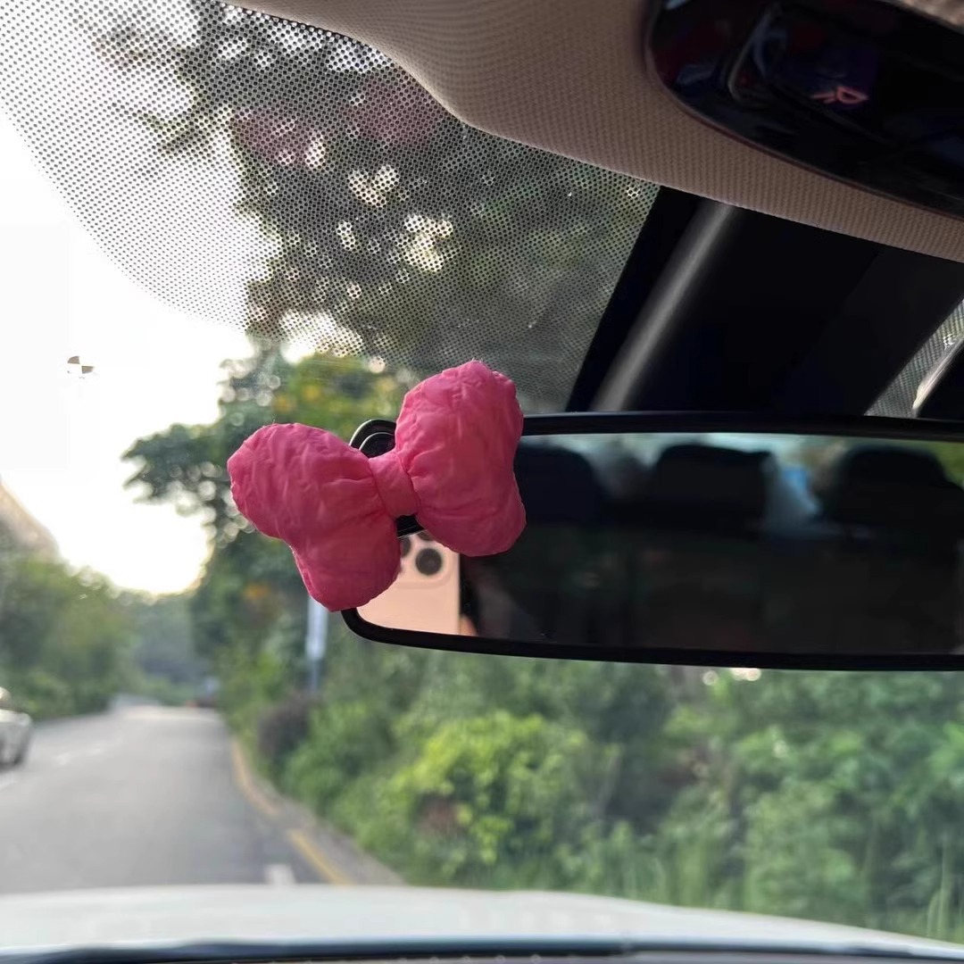 Lindas decoraciones de coche con lazo, ganchos adhesivos creativos en el coche, suministros creativos para el coche para mujeres