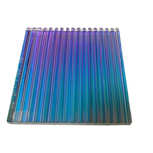 Rainbow Corrugated Texture Acrylic Thick Wide Striped Bar Products Display Cosmetic Stand Plexiglass