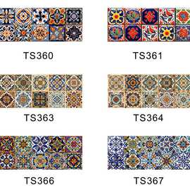 TS360-368 跨境墙面装饰贴纸摩洛哥风格瓷砖贴客厅卧室装饰画墙贴