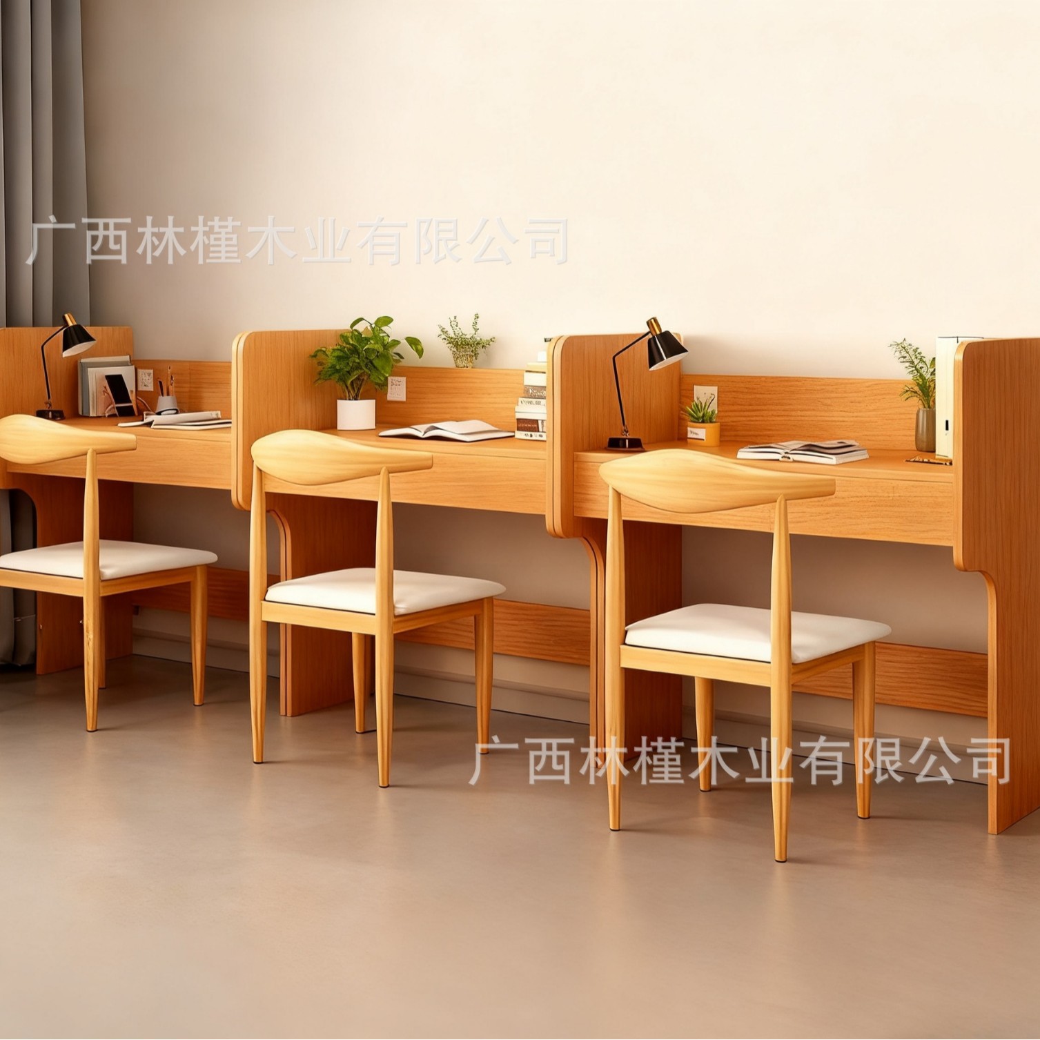 自习室学习桌考研大学生自习桌书桌隔桌椅封闭沉浸式桌子电脑桌