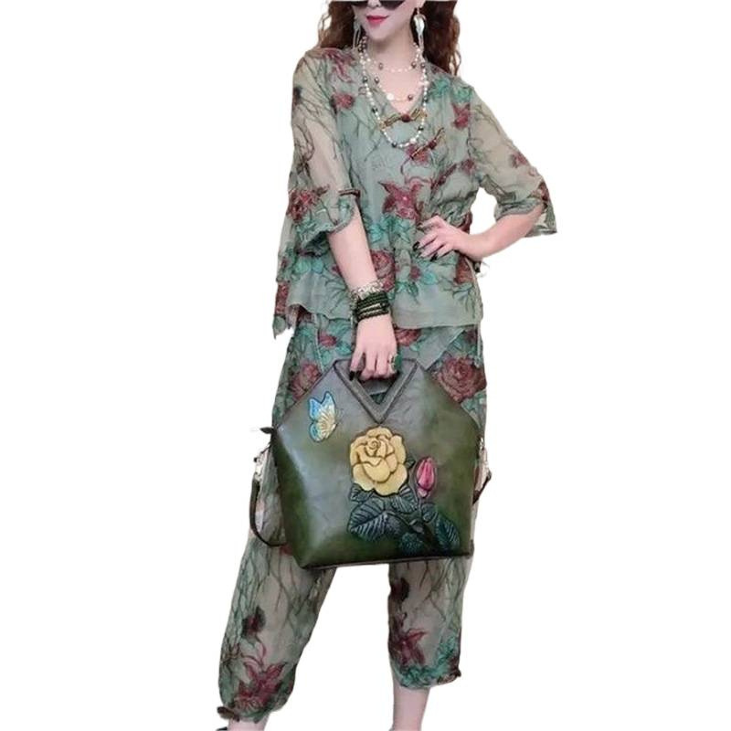 单/套装时尚轻奢高级感重工休闲套装女早秋新款洋气个性上衣+裤子|undefined