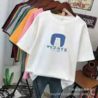 Креативная новая женская футболка из чистого хлопка с короткими рукавами в гонконгском стиле, летняя женская футболка 2025 года, модная рубашка с принтом, топ, партия