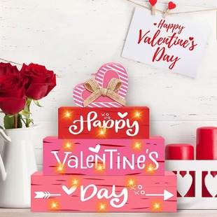 Valentine's Day Love Ladder Luminous Wood Blocks Ignited Love Wedding Party Home Decorations Couple Gifts