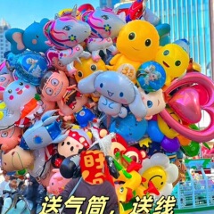 新しい漫画ヘリウムバルーン labubu アルミフィルム誕生日パーティーの背景アレンジメント装飾赤ちゃんの誕生日フローティングボール