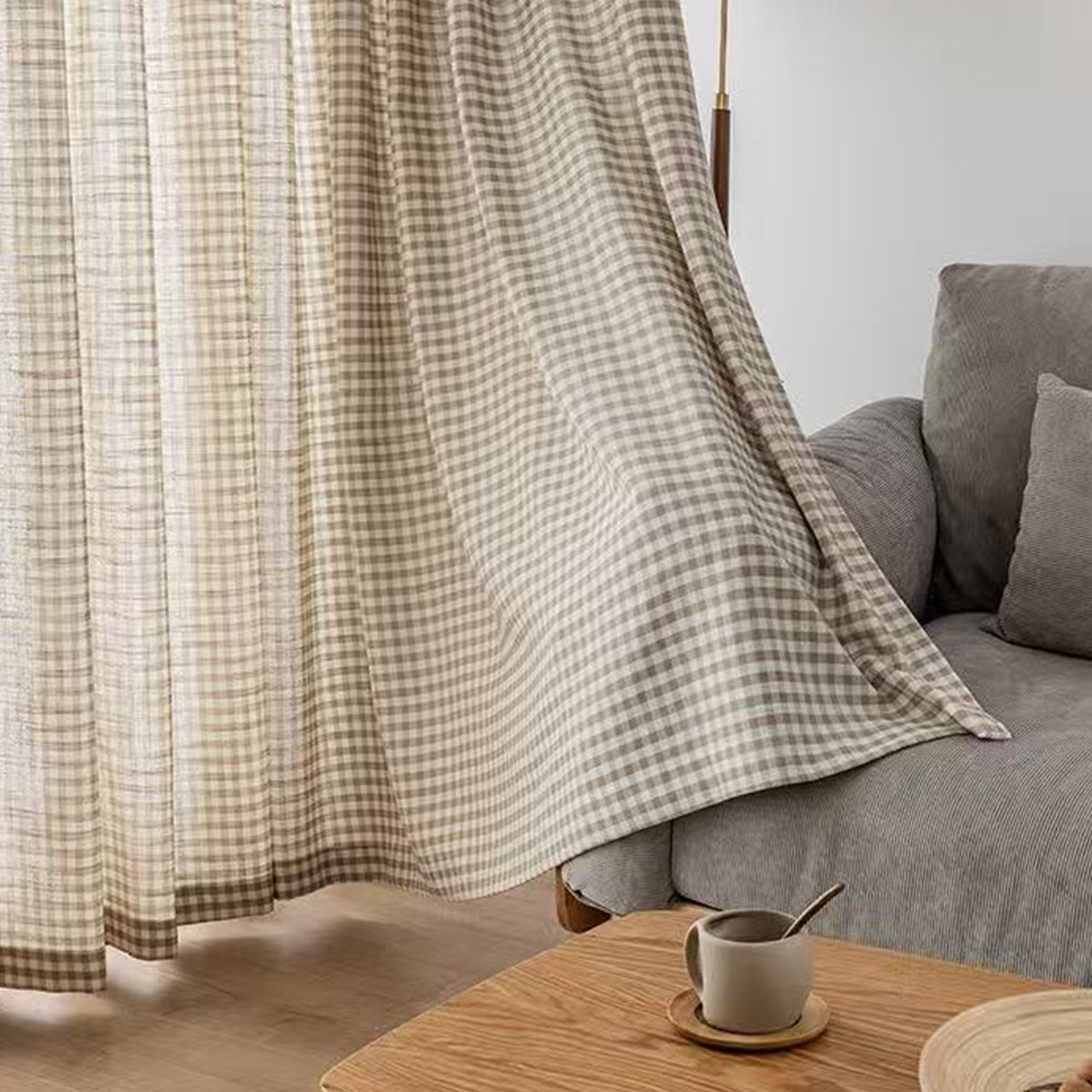 Tende a pacchetto in tessuto scozzese stile giapponese legno_voghion.com