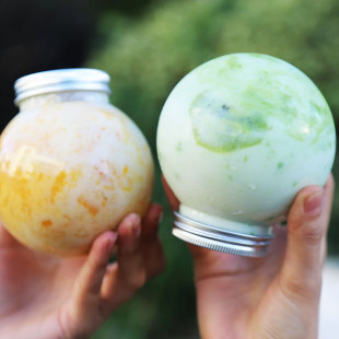 New 400ml Net red spherical plastic bottle cold drink milk tea cup PET thick food grade filling Earth bottle