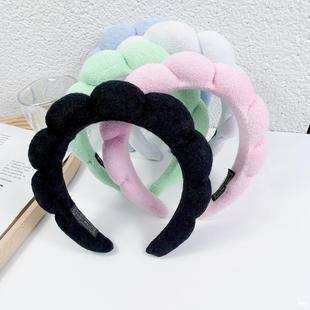Cross-Border European and American Spa Face Wash Headband Twist Sponge Headband Women's High Crown French Fashion Makeup Headband Hair Accessories