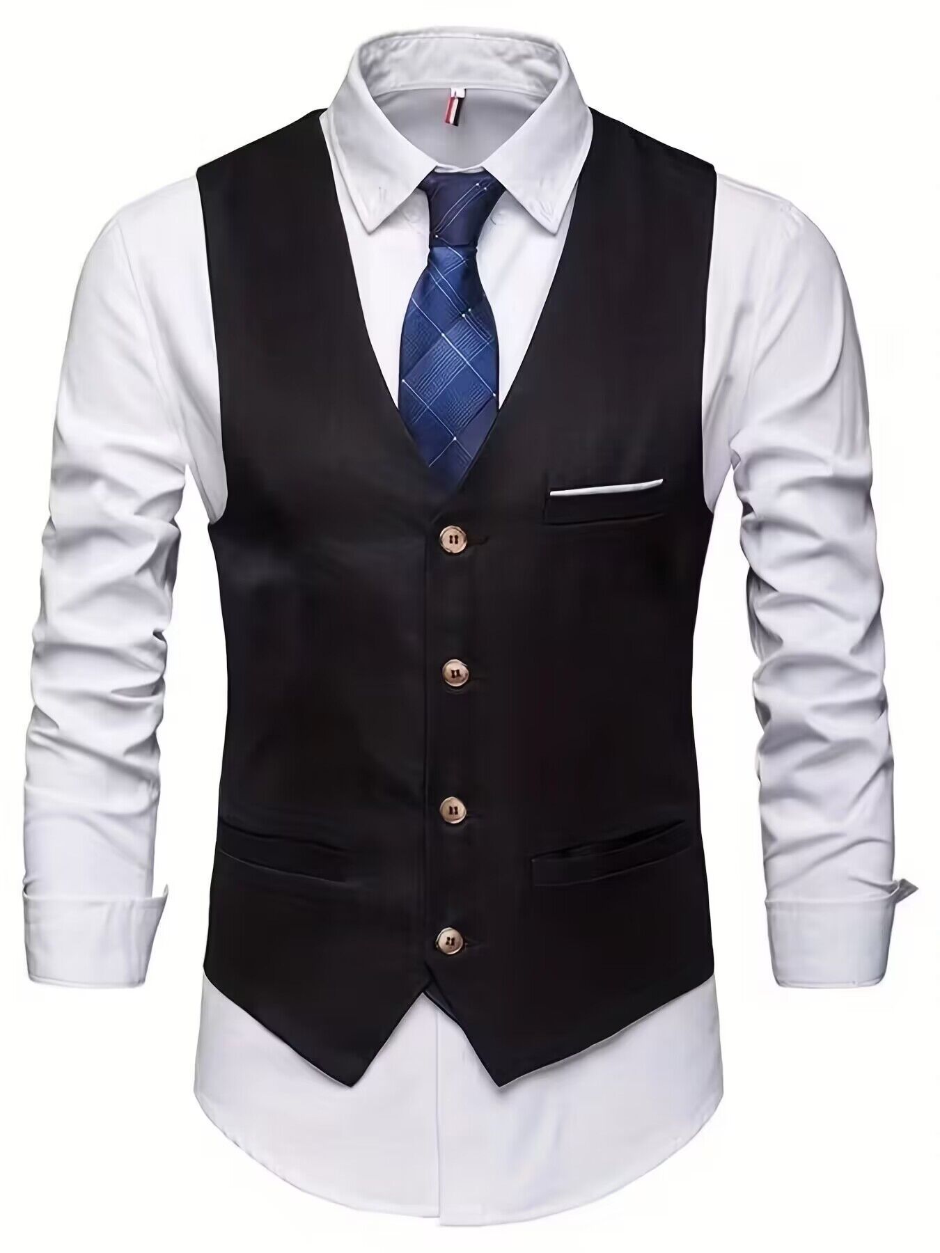 Código europeo 2024 primavera nueva ropa de hombre de comercio exterior transfronterizo europeo y americano simple chaleco de traje de caballero de un solo pecho