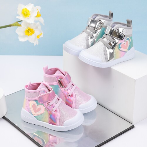 Children's cloth shoes high-top spring and autumn girls 'shoes cute princess shoes non-slip casual skate shoes shell toe sneakers