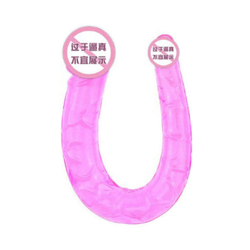 Double-headed dragon crystal transparent penis gay U-shaped anti-real masturbation device female appliance head dragon penis orgasm device